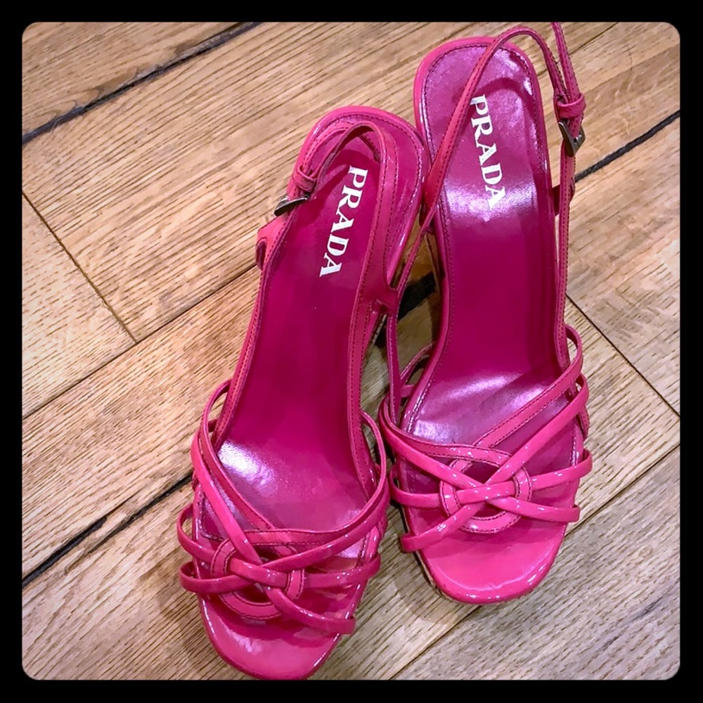 HOT Pink Prada Wedge